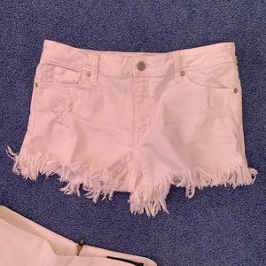 White jean shorts